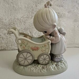 Precious Moments Charming Figurine with Baby Carriage